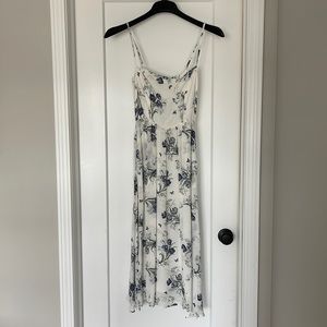 Reformation Rosehip Delilah midi dress, ivory, size 0